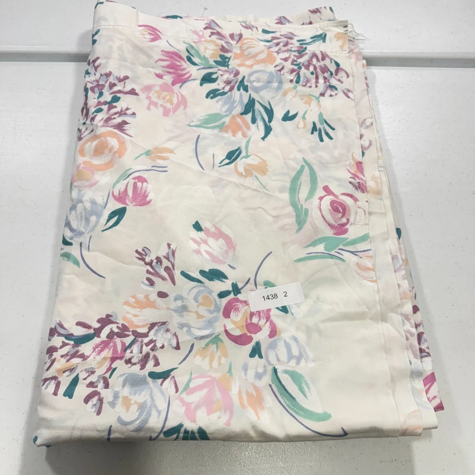 Sábana plana vintage doble púrpura azul floral cuadros grandes flores mezcla y2k años 90 80 Foto 4 de 4