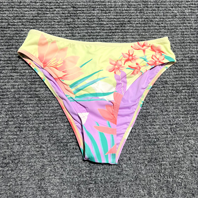 Billabong Bikini Bottom Womens Medium Floral Swimsuit High Waist Skimpy Coverage
