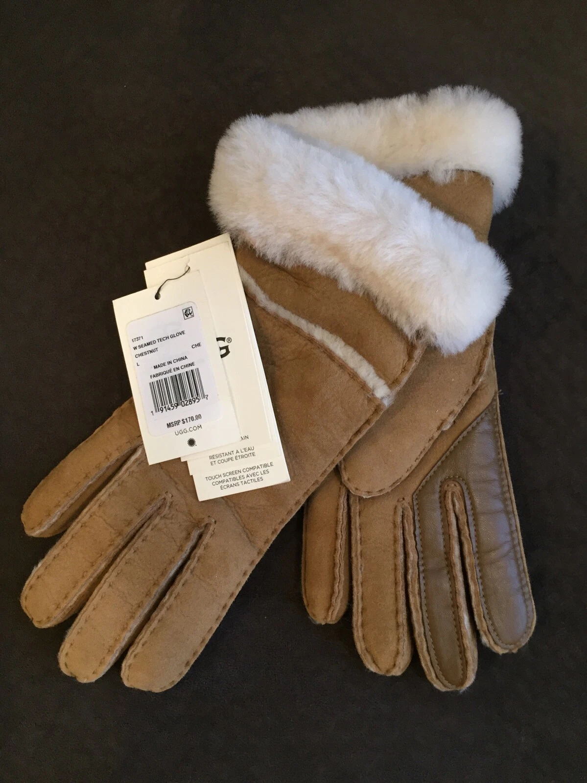 NWT $170 UGG Women's W Seamed Tech Glove Chestnut