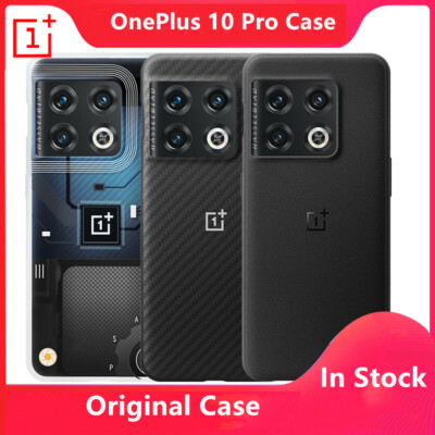 100% Original OnePlus 10 Pro Case Carbon Bumper Sandstone Black Back Cover Shell