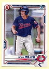 Noah Miller 2021 Bowman Draft 1st Bowman #BD-109 Minnesota Twins Prospect card