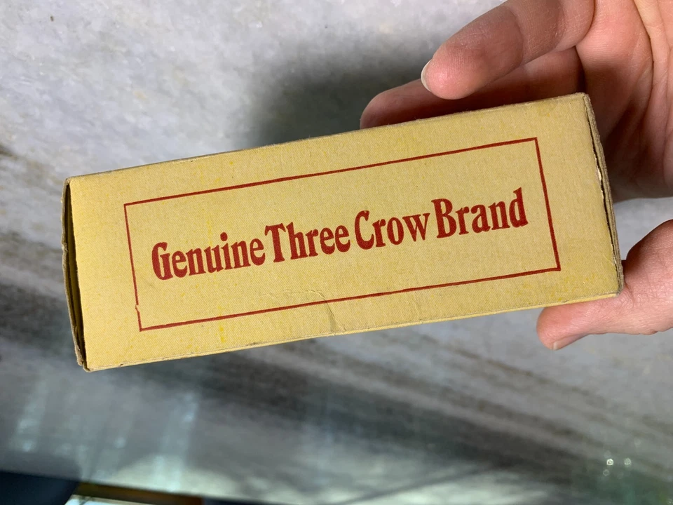 Antique Three 3 Crow Brand Pearl Tapioca Spice Paper Box Rockland Maine Ephemera - Image 2 of 4