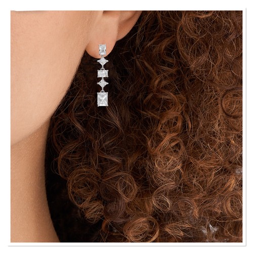 FOSSIL Silver-Tone Brass Drop Earrings - Picture 6 of 8