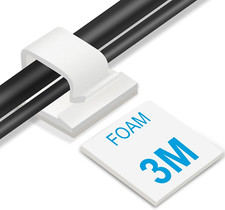 Adhesive Cable Clips White Large, 45 PCS , Upgraded Wire Clips for Electric