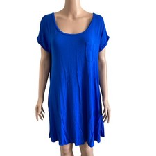 American Eagle Outfitters Dress Womens Medium Blue Stretch Short Sleeve