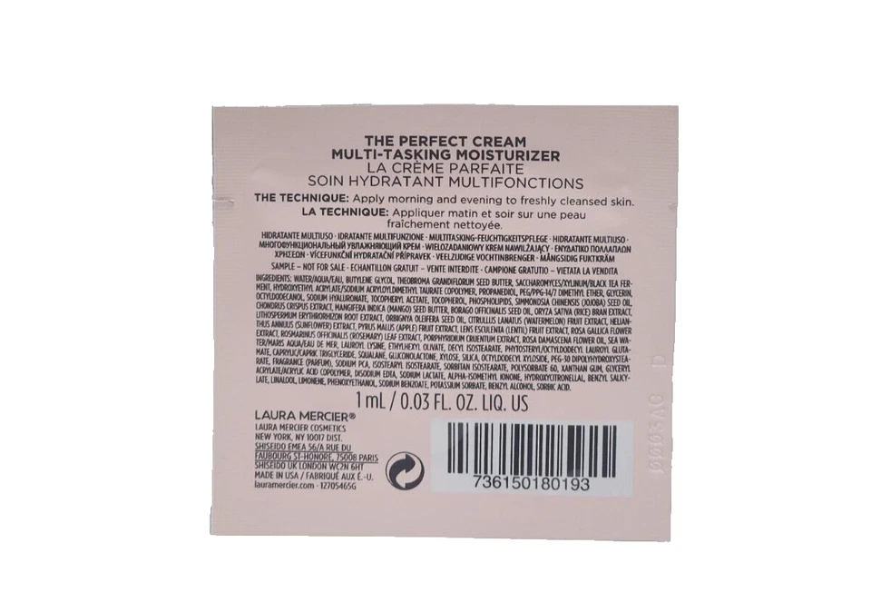 LAURA MERCIER LA CREMA HIDRATANTE PERFECTA (50 PAQUETES) 0,03 OZ Foto 4 de 4