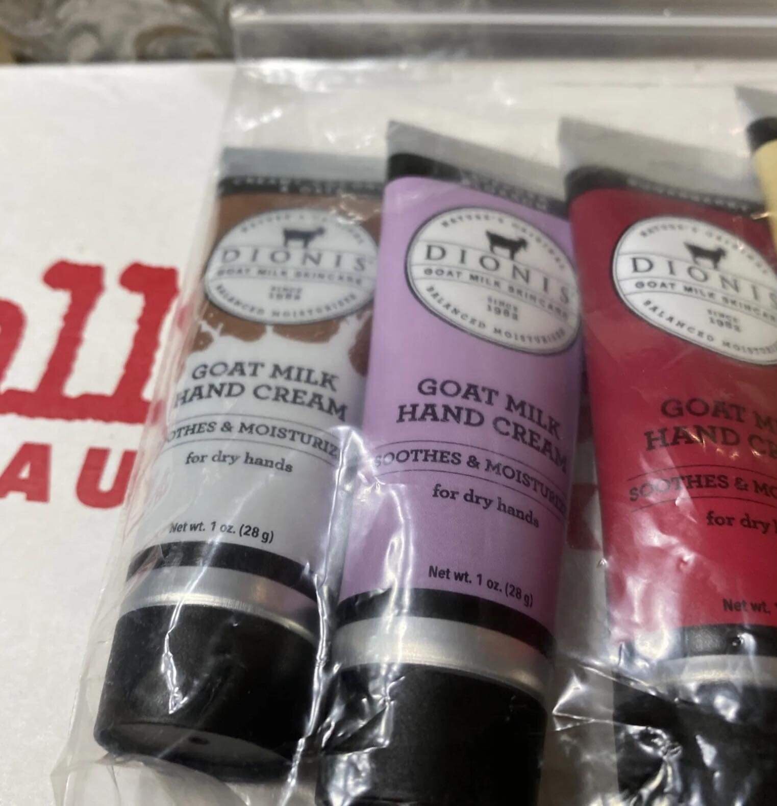 Dionis Goat Milk Hand Cream Set - 1 Oz Each ( Coconut, Lavender, Sugar berry , V