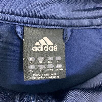 Vtg Y2K Adidas Mens Jacket 3 Stripes Full Zip Track Up Blue Sz XL