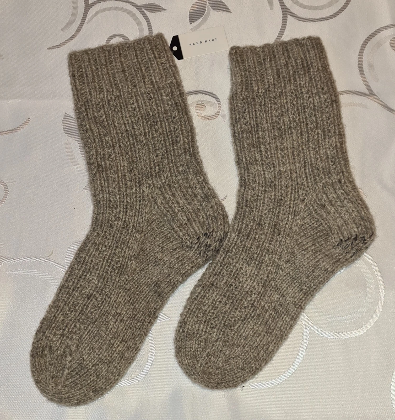 Hand Knitted Pure sheep wool Wellies Bed socks Unisex Size 7-8Uk 41/42EU