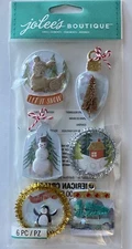 Jolee’s Boutique Stickers Christmas 3D Snow Globe Ornaments Reindeer Snowman NEW