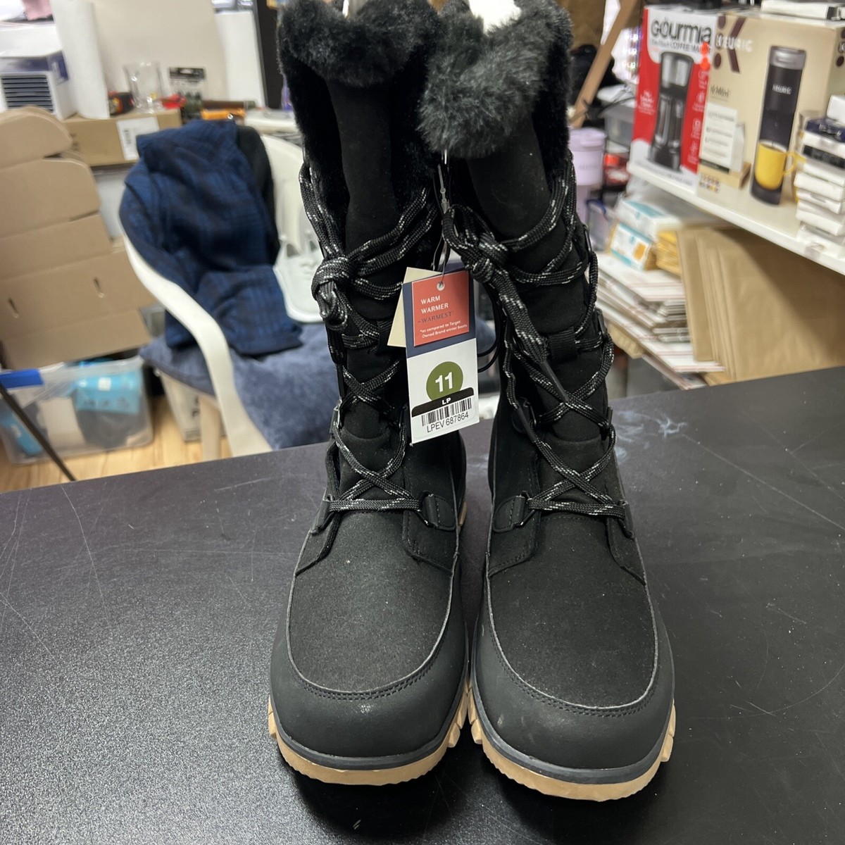 Women's Carla Tall Winter Boots Universal Thread Jet Black AE287 Waterproof  6-11