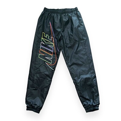 パンツ 00s nike nylon wide pants y2k teck glay Vintage Y2K Nike Baggy Track Pants Black Full Zip Swoosh | eBay