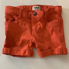 Oshkosh Girl s Orange Cuffed Rolled Adjustable Waist Shorts SZ 5. 322