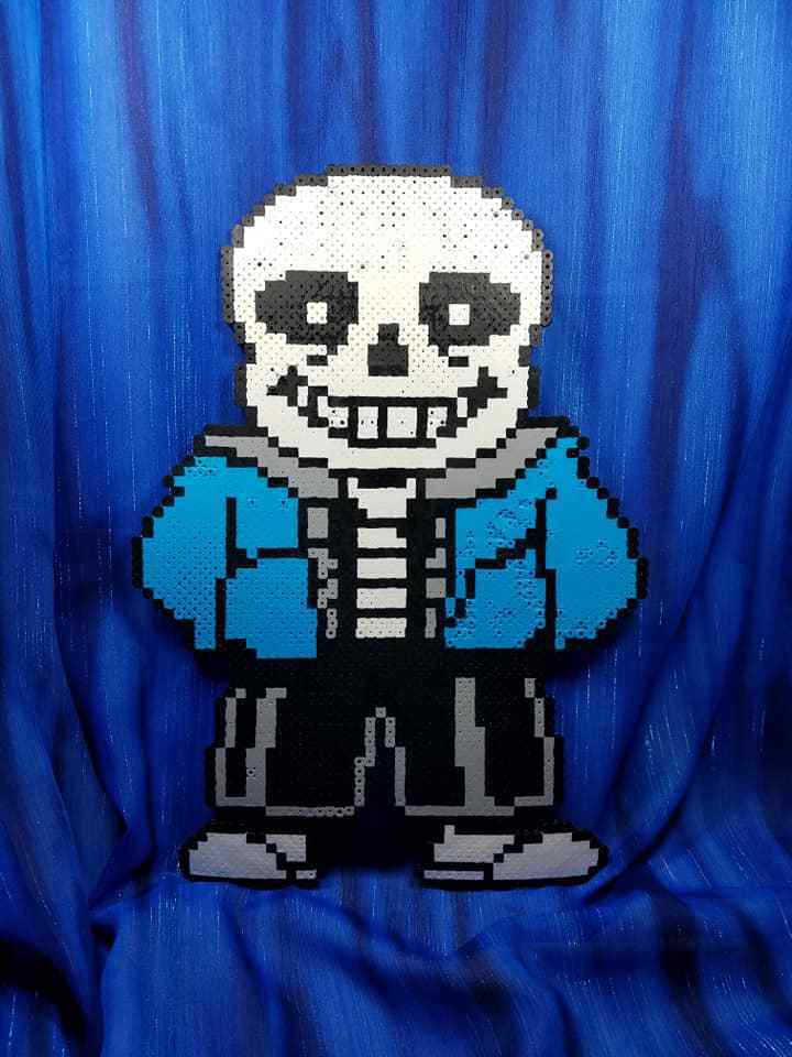 Sans Skeleton Undertale Battle Sprite IN COLOR Perler Bead wall