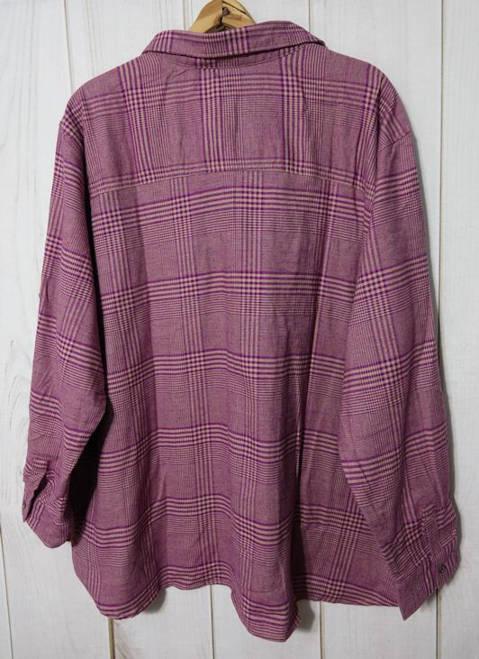 Columbia Pine Street Stretch Flannel Shirt Omni-Wick Women's 3X Plum Glen Plaid