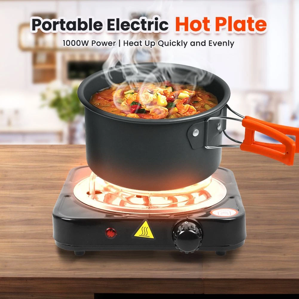 Portable Electric Single Burner Stove Hot Plate 1000W Cooktop Cooker  Outdoor