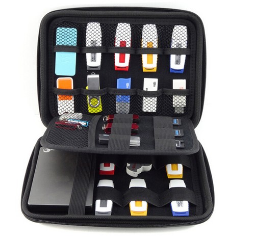 Large Portable Carry Case 23 Elastic Bands Cables,USB Sticks,Hard Drive,Memory C - Picture 5 of 7