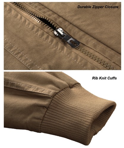 Men's Training Fleece Jacket Casual Winter Warm Cotton Coats Cargo Work Outwear - Picture 5 of 35