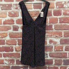 Forever 21 Dress Womens Large Navy Blue Coral Pink Abstract Sleeveless Zip Up