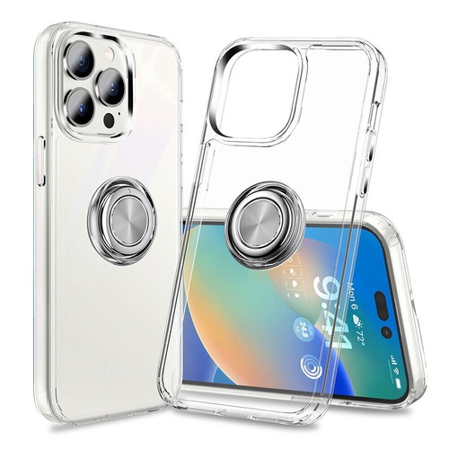 Clear Case Cover with Ring Kickstand For iPhone 15 14 13 12 11 XS XR 7 8 SE2 SE3 - Picture 18 of 20