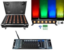 Rockville Best Strip 60 Pack Black 6 Lights Charging Case Wireless DMX Control
