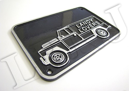 LAND ROVER HOUSE PLACA DE NOMBRE LANDY LOVERS INSIGNIA ORIGINAL ALUMINIO FUNDIDO NEGRO - Imagen 2 de 5