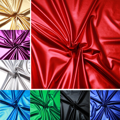 Metallic Uni Spandex Polyester Lycra Tanzkleidung Party Kostüm glänzendes Material 