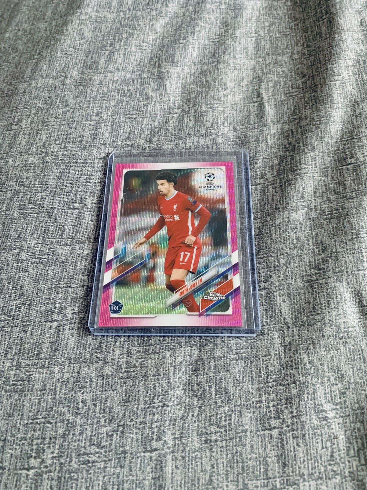 2020-21 Topps Chrome UEFA Champions League Curtis Jones RC Pink Xfractor #6