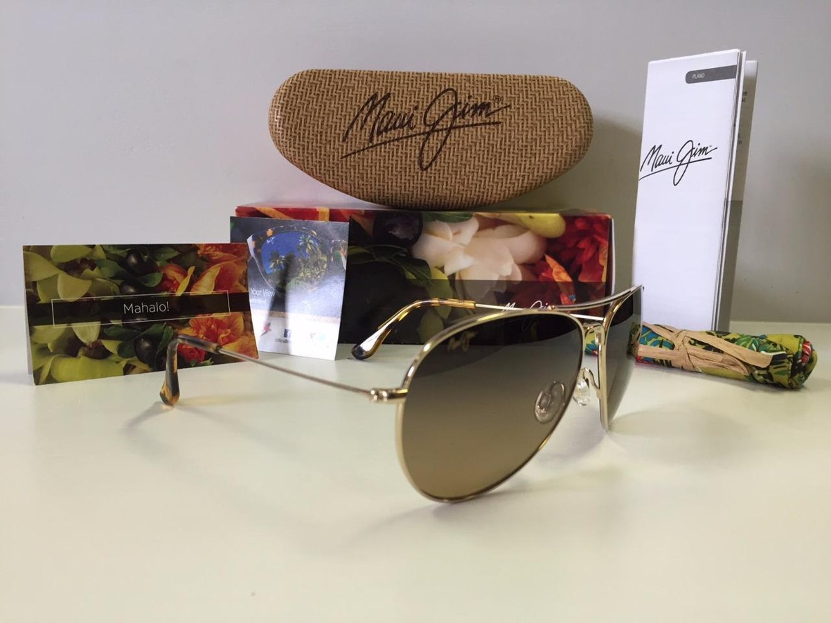 New Maui Jim Mavericks Polarized Titanium Sunglasses HS264-16 Gold/Bronze