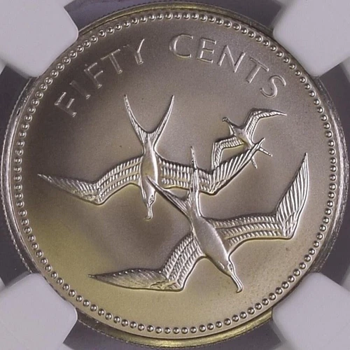 BELIZE. 1974, 50 Cents - NGC MS69 - Top Pop 🥇 RARE FM Matte