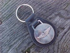 ASTON MARTIN WINGS CHROME LEATHER KEY FOB NOS Hi-QUALITY KEY HOLDER