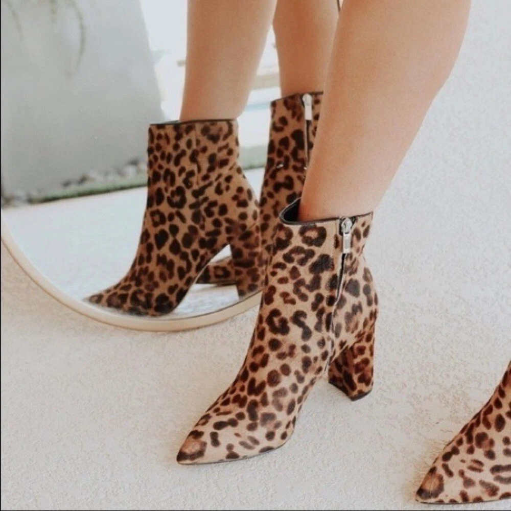 Marc Fisher Ulani Leopard Print Calf Hair Boots
