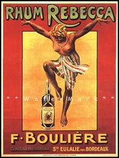 Rhum Rebecca 1913 Bordeaux France Vintage Poster Print Retro Liquor Advertising 