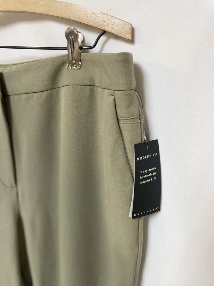 NUEVO $58 Pantalones Rafaella Talla 10 Para Mujer Ajuste Moderno Fácil Cuidado 32X32 Bolsillos NUEVO Foto 4 de 4