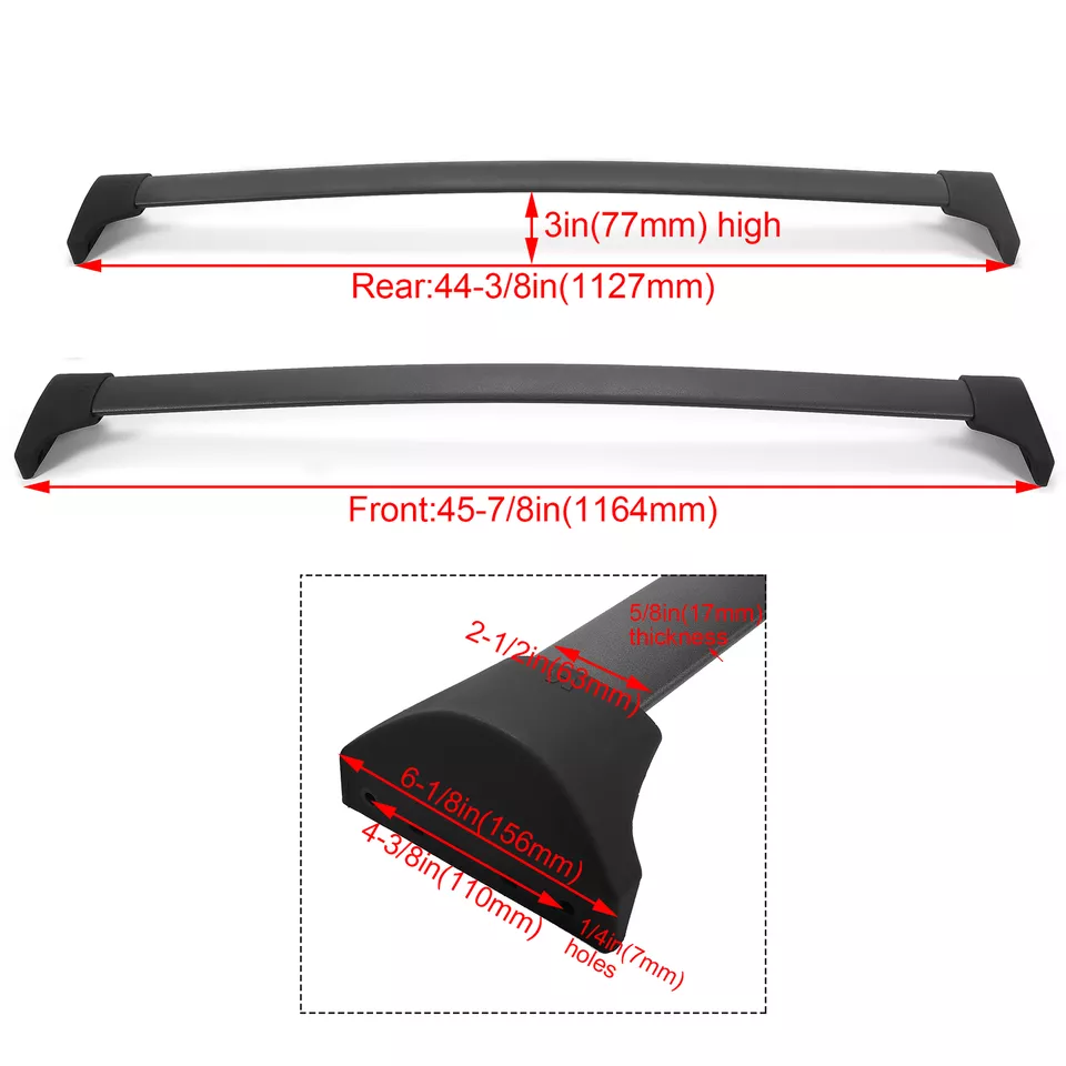 Rack de teto barra transversal para Honda Pilot 2016-2022 barras transversais porta-bagagens - Imagem 2 de 4