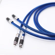 Pair Pure Copper Silver Plated Wire HIFI Audio Signal Interconnect RCA Cable
