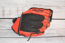 Rawlings Red  Black PL10BSM 10" Kids Baseball Glove RHT Players Series GUC