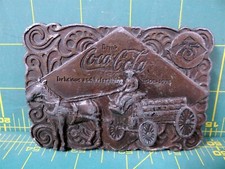 1975 Coca-Cola 75th Anniversary Belt Buckle Solid Brass w/Bottle Opener on Back
