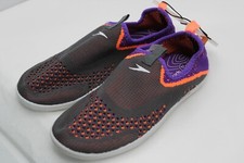 New Girls Surf Strider SPEEDO Youth Large 2-3 Gray Purple Slip on Water Shoes