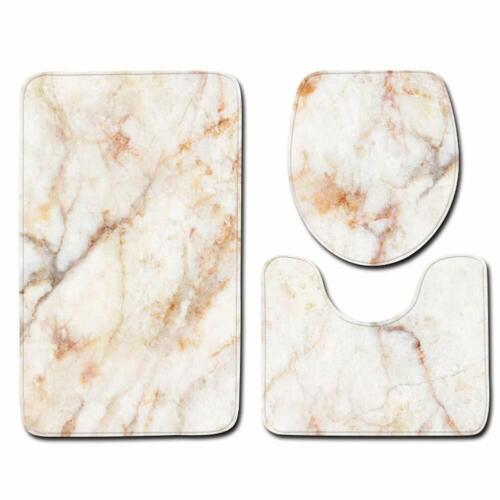 3pcs Badematte Badvorleger Badgarnitur Rutschfest Marmor Badteppich WC-Vorleger` - Bild 13 von 34