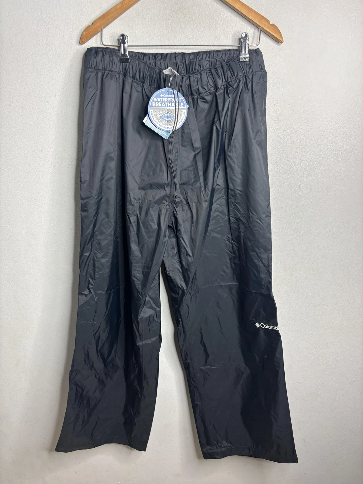 Columbia Omni-Tech Rain Pants Mens XL Black Waterproof Breathable Hiking Outdoor