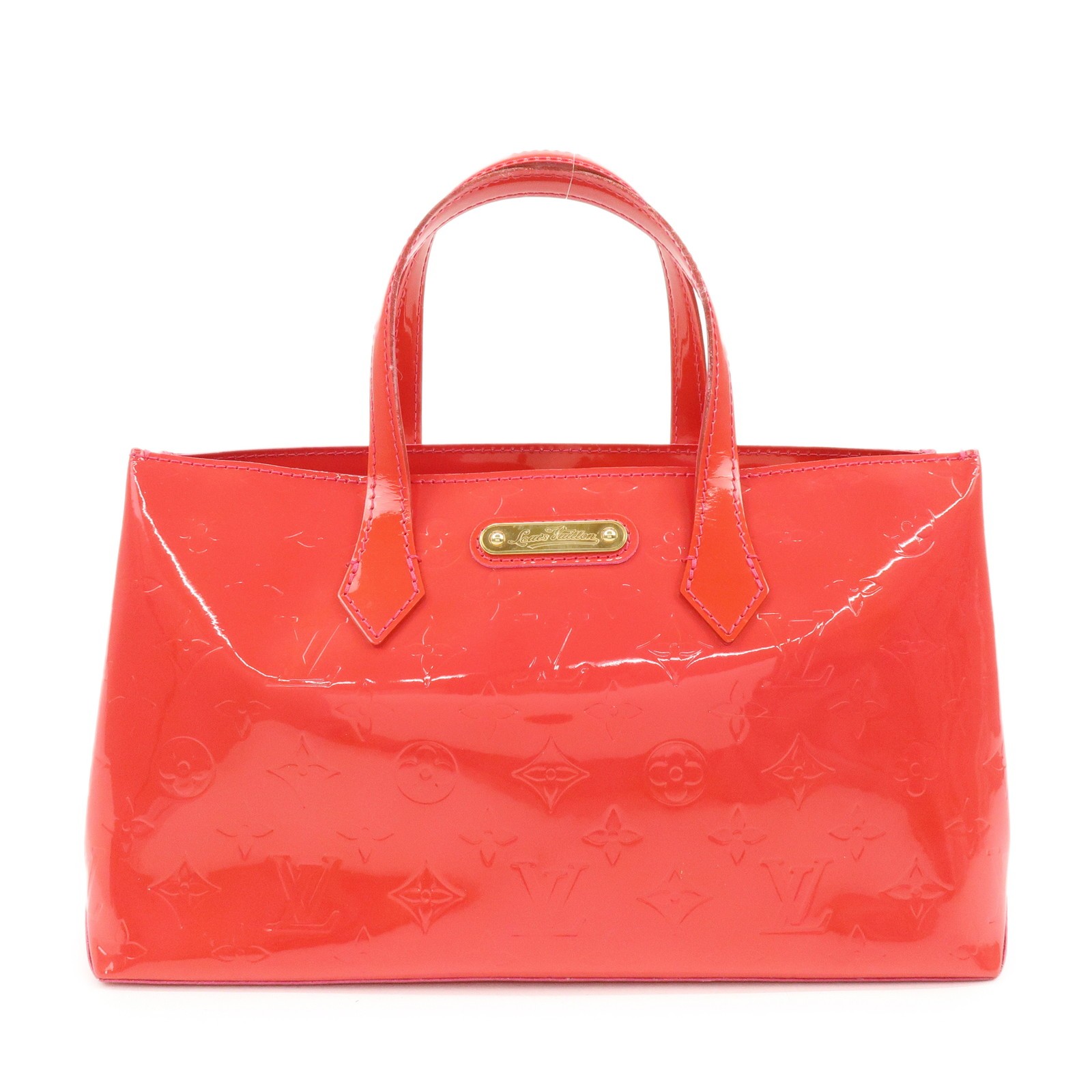 Louis Vuitton Monogram Vernis Wilshire PM Hand Bag Rose Pop M93643 Auth Used F/S