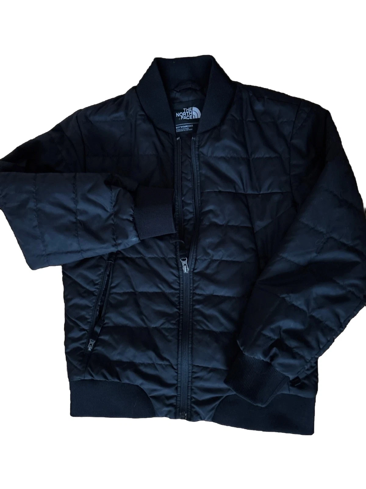 The North Face Jacket Boys Medium 10/12 Black Puffer Euc