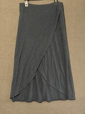 Athleta Steel Blue Cross Front Skirt XS Calf Length Pull On