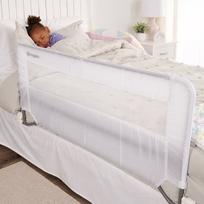 Swing Down Bed Rail Guard with Reinforced Anchor Safety System, Metal Frame,