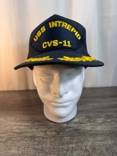 Vintage USS Intrepid CVS-11 US Navy Ship Hat Snapback Embroidered Made in USA