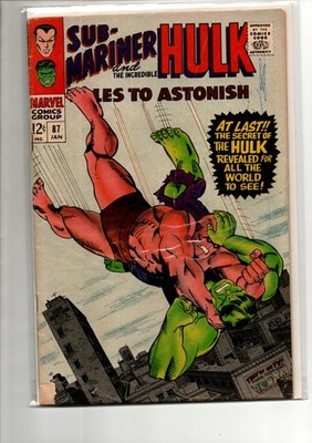 (MS)  Marvel Tales Astonish 87 Rare VG 3.0 Comic Bag Board Silver Age 1967 Hulk