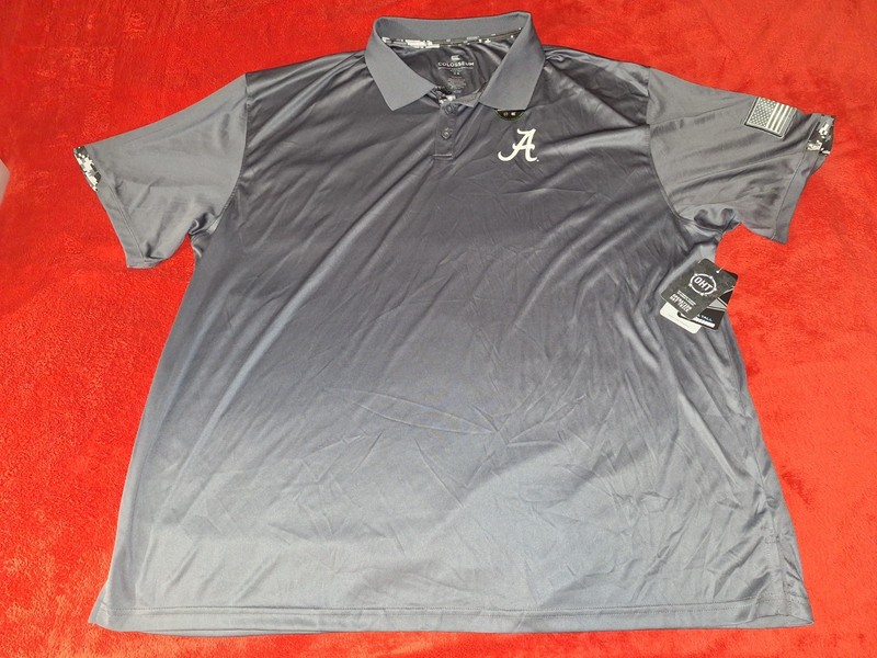 ALABAMA CRIMSON TIDE   DRI FIT   MENS 3X BIG  GRAY  POLO  SHIRT NEW WITH TAGS