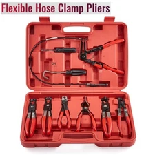 9pcs Long Reach Hose Clamp Pliers Set for Mechanics with Clic R Type Swivel Jaw.