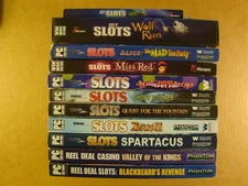 SLOTS - WMS Reel Deal Casino Games  (11 DVD LOT) MAC/PC,  Very Good W/ Sleeves